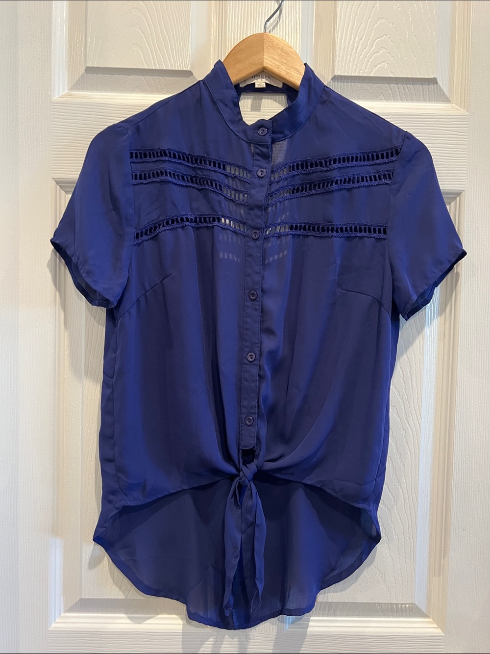 UMGEE Tie-Front Short Sleeve Blouse